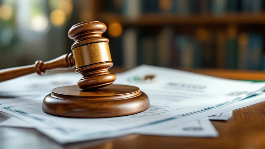 Gavel and legal documents on a desk